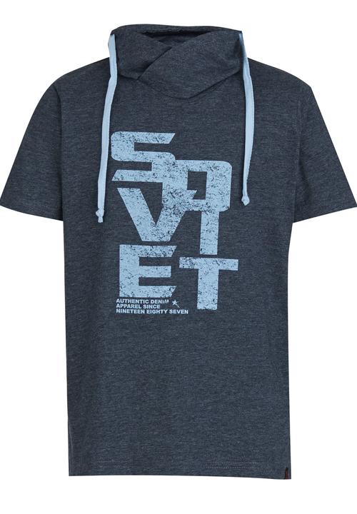 SOVIET - Printed Snood  Tee Blue