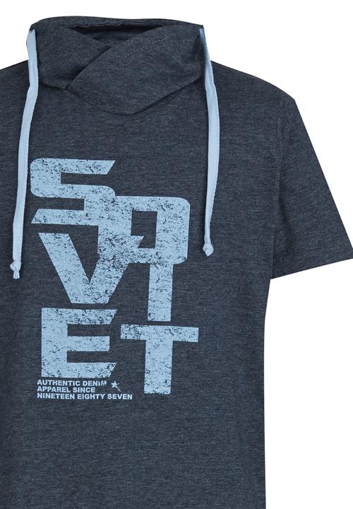 SOVIET - Printed Snood  Tee Blue