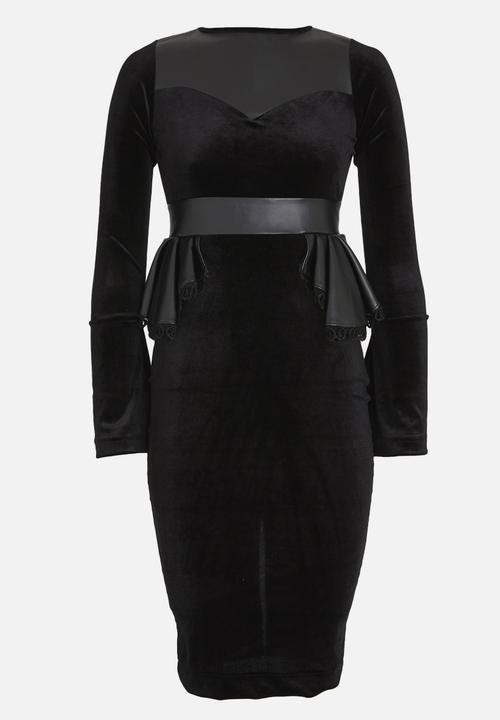 Sober - Nandi Peplum dress Black