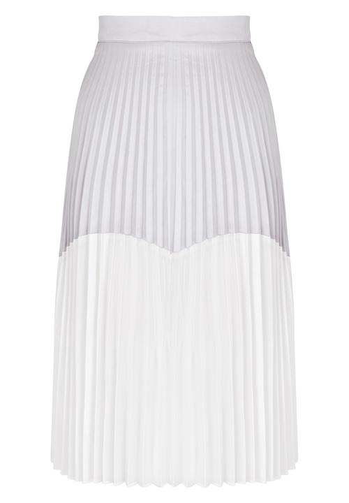 STYLE REPUBLIC - Colour Block Pleated Skirt Silver