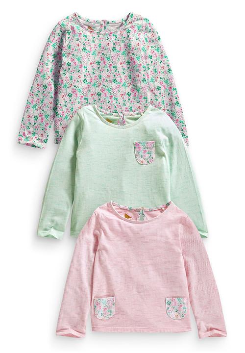 Next - 3-pack Ditsy Pocket T-shirts Multi-colour