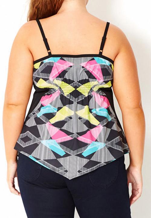 City Chic - Geometric-print cami Multi-colour