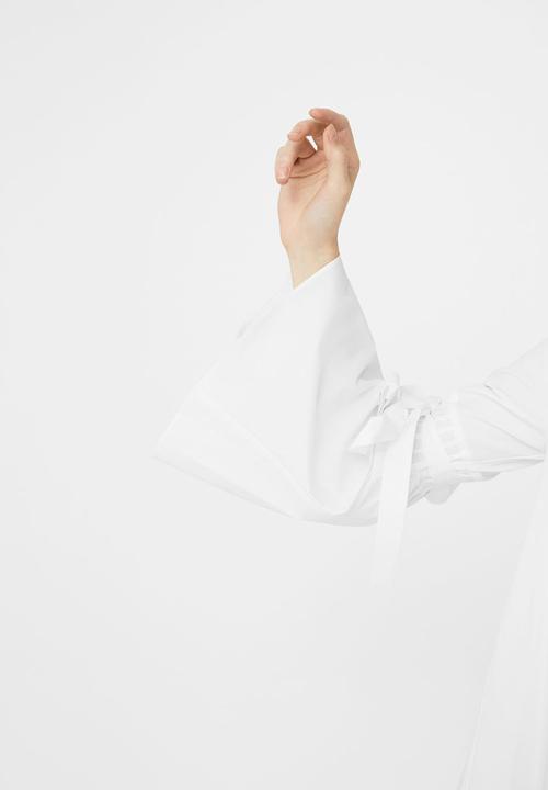 MANGO - Bow Detail Blouse White