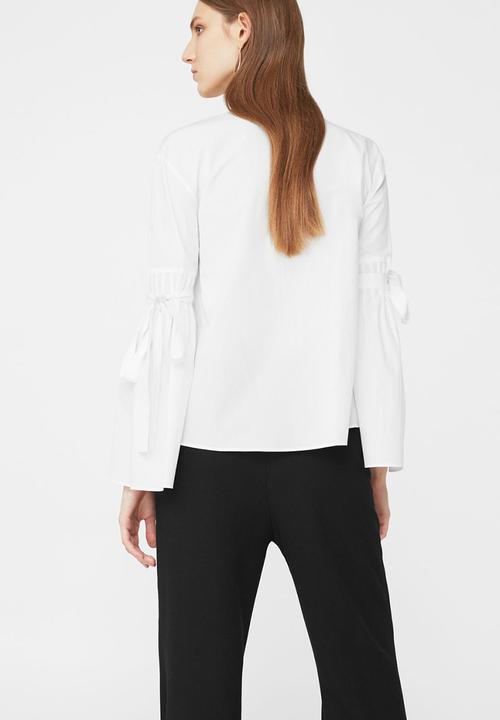 MANGO - Bow Detail Blouse White
