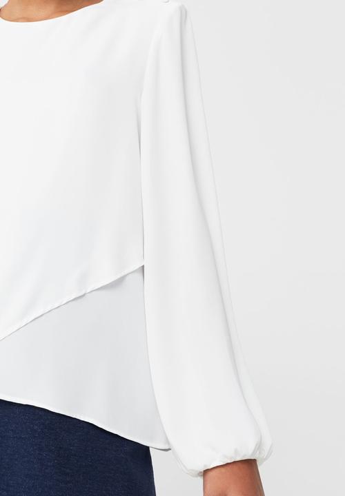 MANGO - Double Layer Blouse White