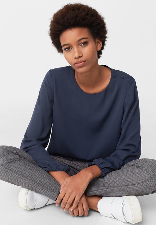 MANGO - Double Layer Blouse Navy