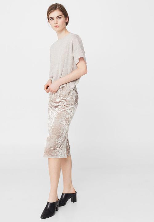 MANGO - Metallic Thread T-shirt Stone