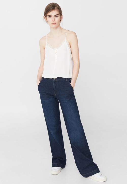 MANGO - Lace Detail Cami White