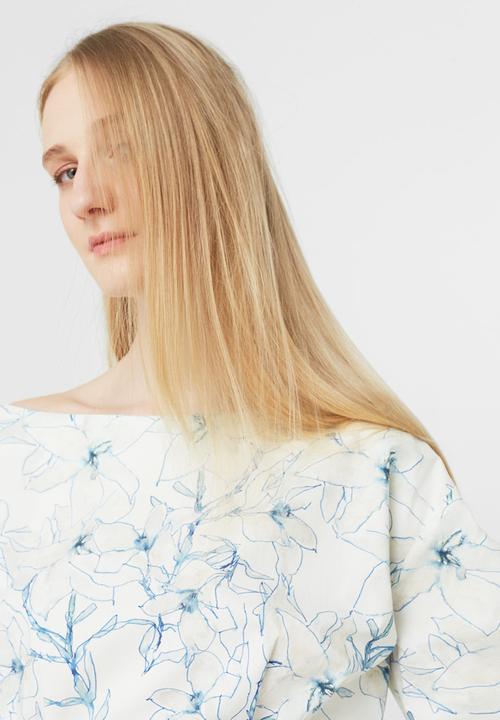 MANGO - Off-the-shoulder Blouse Off White