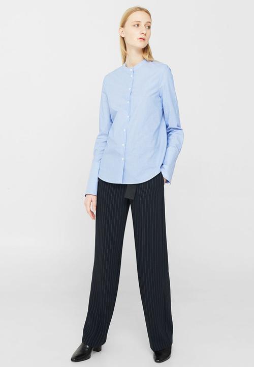 MANGO - Striped Shirt Pale Blue