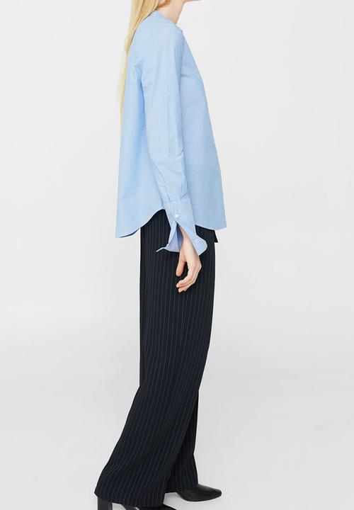 MANGO - Striped Shirt Pale Blue