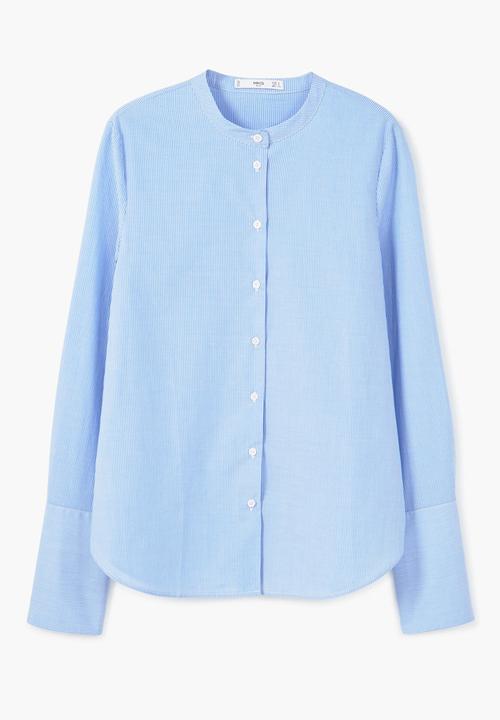 MANGO - Striped Shirt Pale Blue