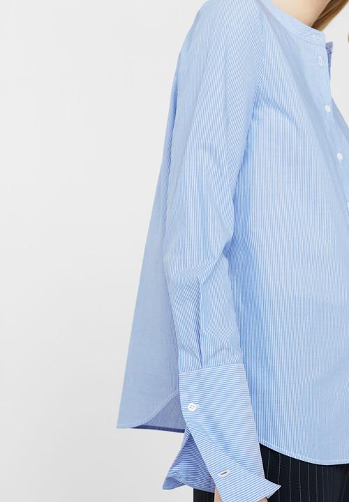 MANGO - Striped Shirt Pale Blue