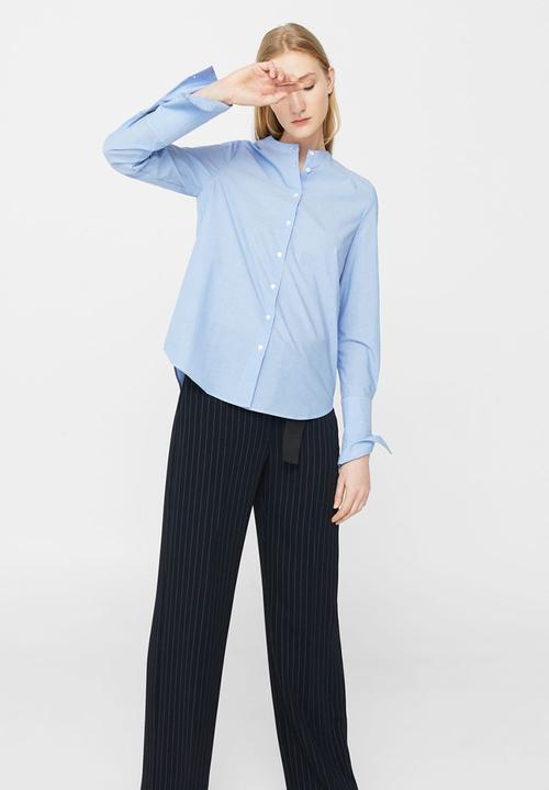 MANGO - Striped Shirt Pale Blue