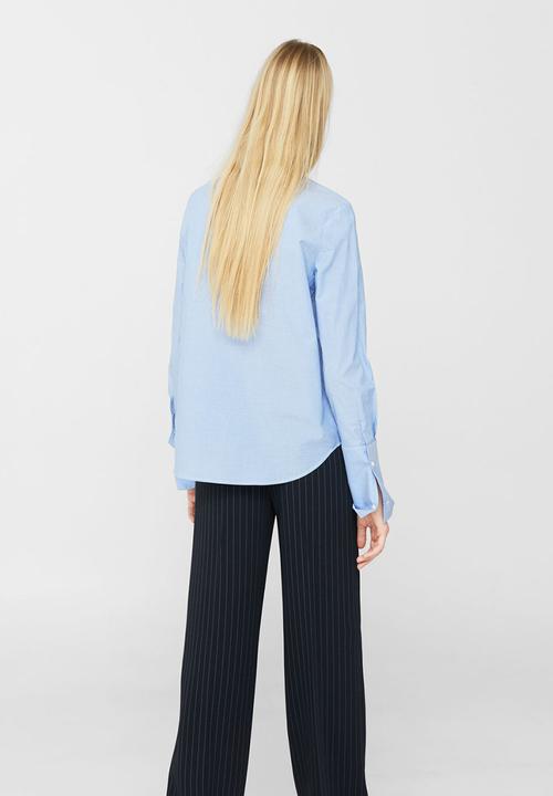 MANGO - Striped Shirt Pale Blue