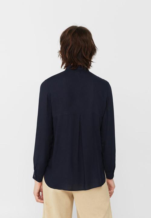 MANGO - Pocket Detail Flowy Shirt Navy