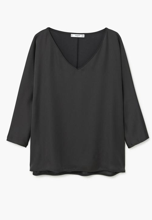 MANGO - 3/4 Sleeve Blouse Black