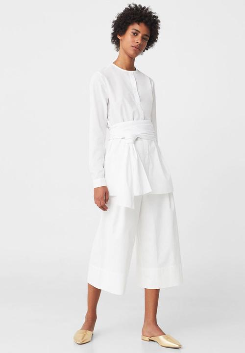 MANGO - Bow Detail Blouse White