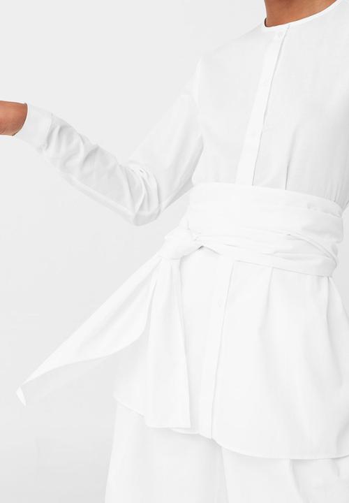 MANGO - Bow Detail Blouse White