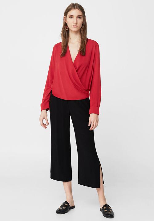 MANGO - Draped Blouse Red