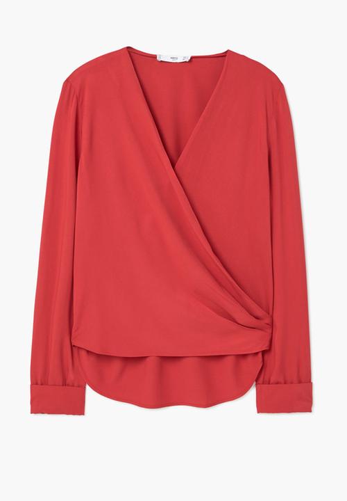 MANGO - Draped Blouse Red