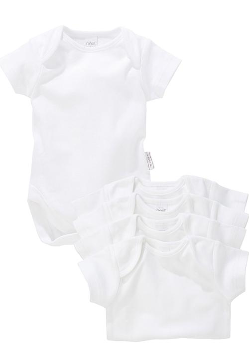 Next - Short-Sleeve Bodysuits 5-Pack White