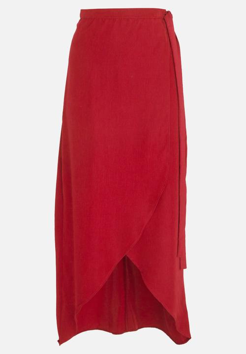 edit - Wrap Over Skirt Burgundy