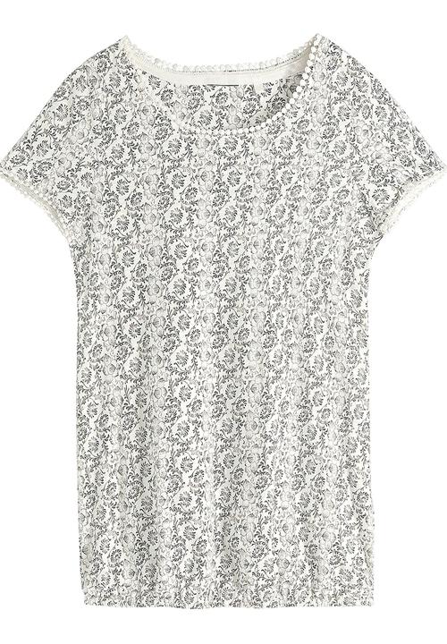 Next - Bubble-hem T-shirt Black/White Black and White