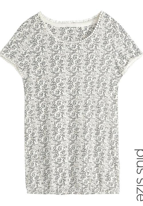 Next - Bubble Hem T-shirt Black/White Black and White