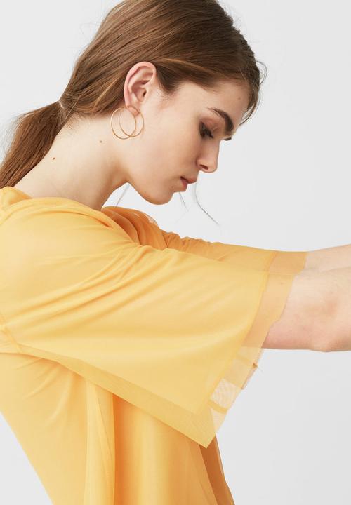 MANGO - Sheer Detail T-shirt Yellow