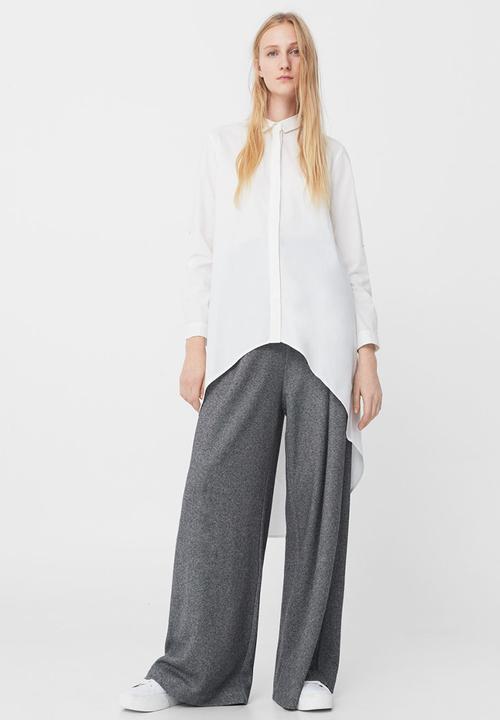 MANGO - Asymmetric Shirt White