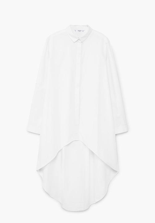 MANGO - Asymmetric Shirt White
