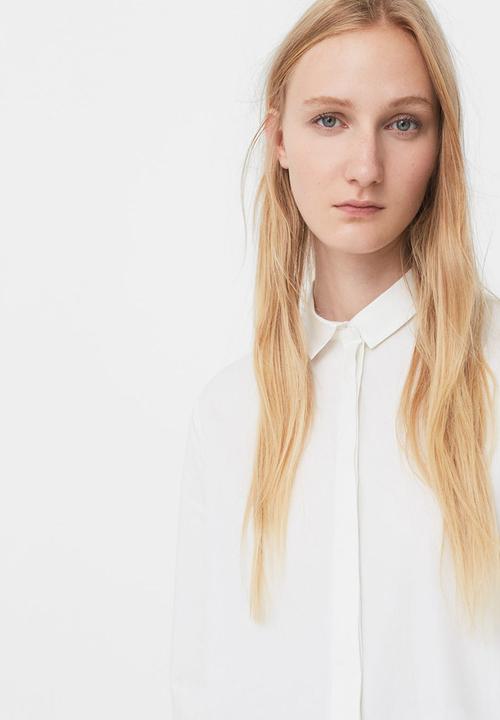 MANGO - Asymmetric Shirt White