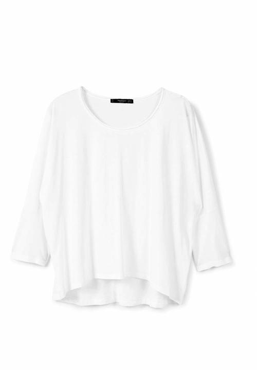MANGO - 3/4 Sleeve T-shirt White