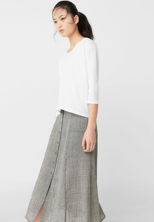 MANGO - 3/4 Sleeve T-shirt White
