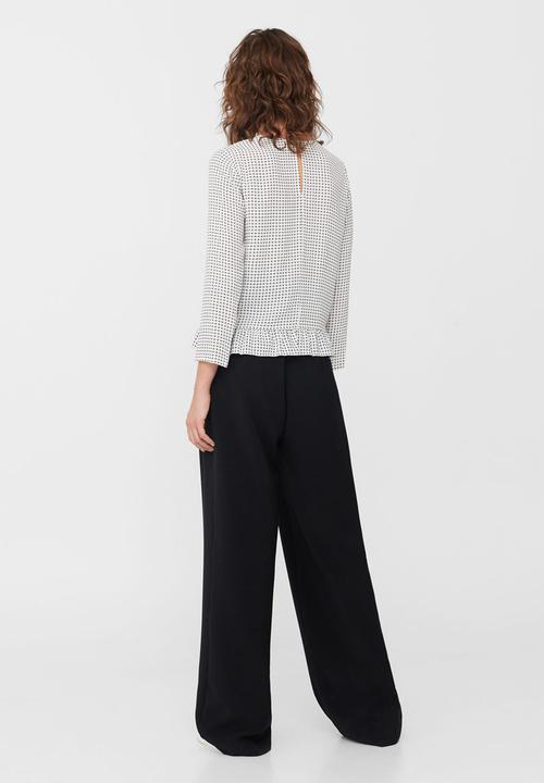 MANGO - Fluted Hem Blouse White