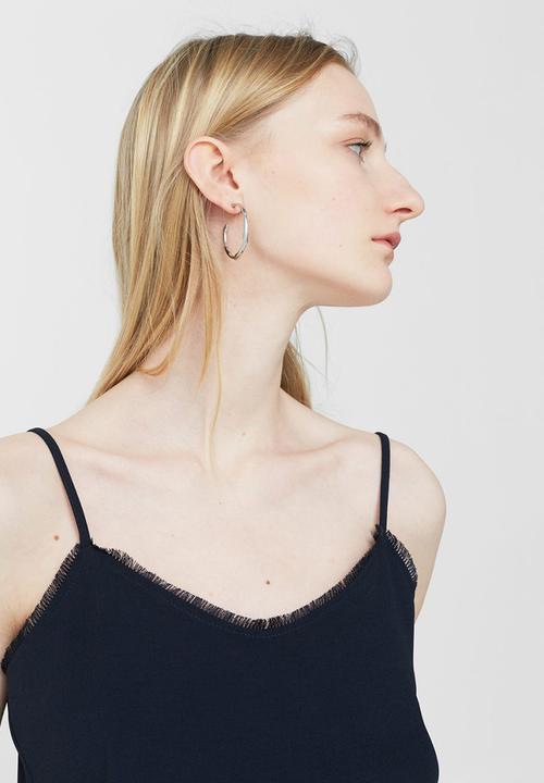 MANGO - Frayed Edges Top Navy