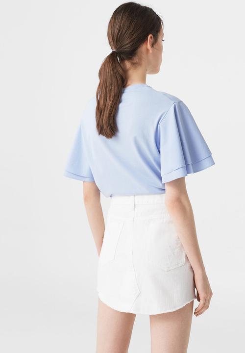 MANGO - Vicky Denim Skirt White