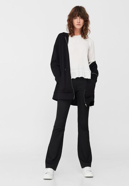MANGO - Frill Detail Blouse Off White