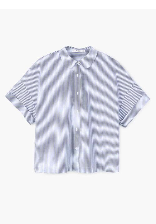 MANGO - Striped Shirt Blue and White
