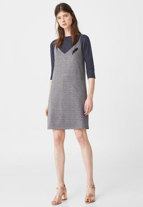 MANGO - Flecked T-shirt Navy