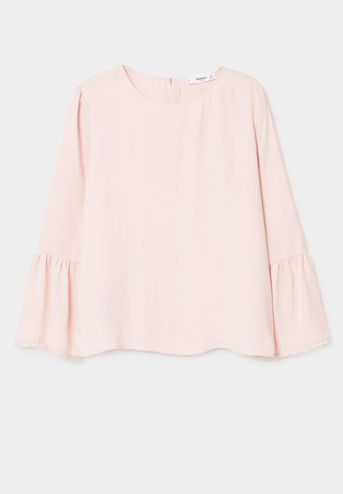 MANGO - Flared Sleeve Blouse Pale Pink