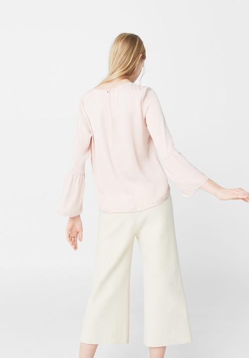 MANGO - Flared Sleeve Blouse Pale Pink