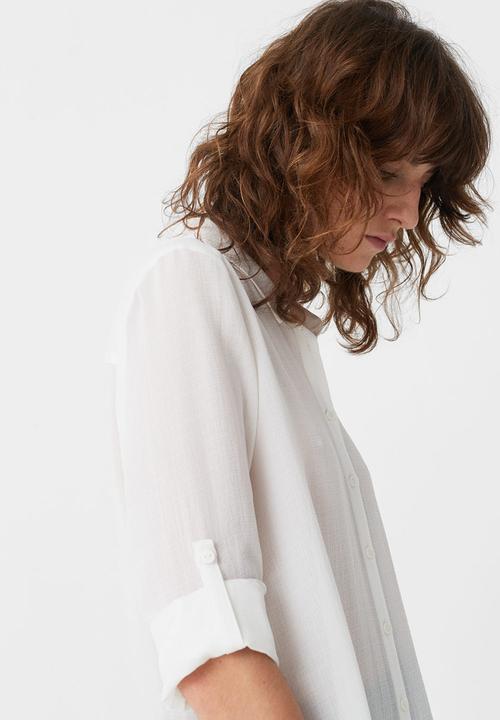 MANGO - Longer Length Shirt White