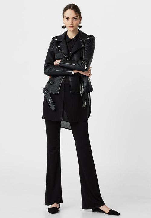 MANGO - Longer Length Shirt Black