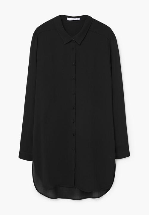 MANGO - Longer Length Shirt Black