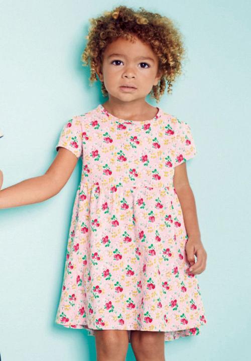 Next - Pink Floral Tunic Dress Pale Pink