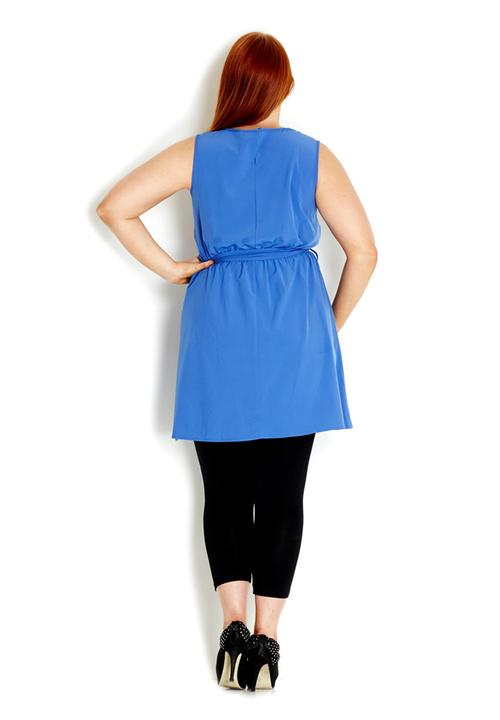 City Chic - Cross hatch tunic Blue