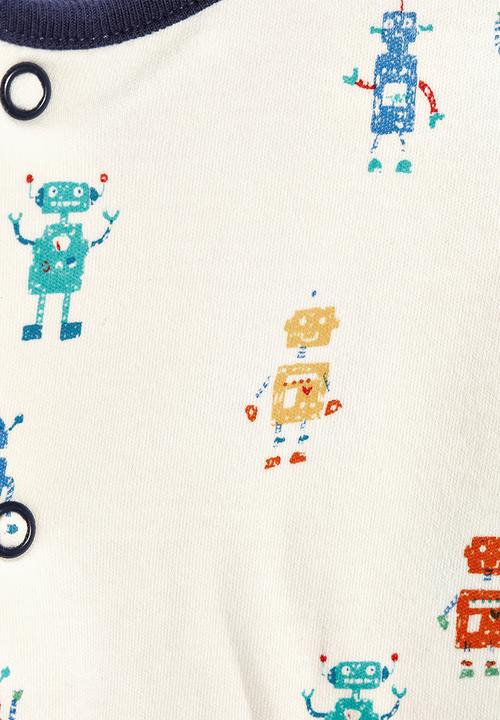 Next - Three Pack Green Robot Sleepsuits Multi-colour