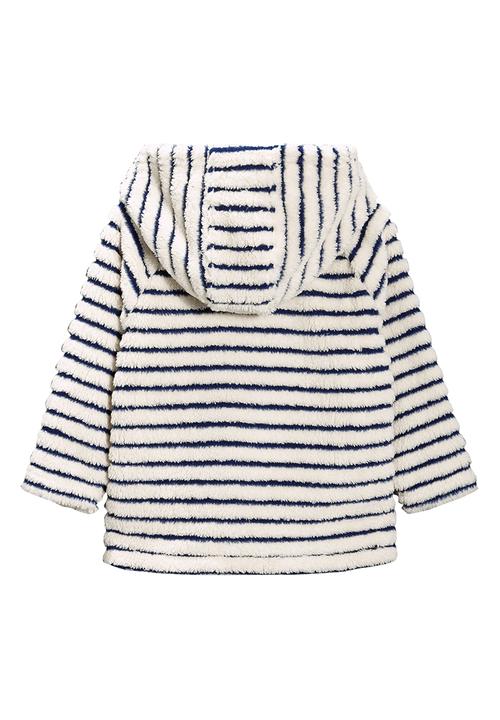 Next - Stripe Fleece Zip Through Hoody Blue and White